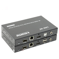 Extender KVM Fiber HDMI 4K Melalui IP 120M 2KM 20KM Cat5e/6 dengan Dukungan RS232, IR Dua Arah & 3D & POE