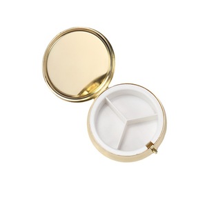 Quà tặng khuyến mãi du lịch Pill Dispenser trường hợp kim loại Pill Box 3 ngăn với gương xây dựng bên trong - Product Image 2