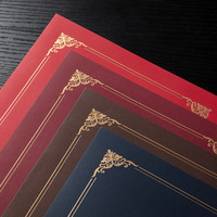 Titulaires de certificat (bourgogne 30 paquets) diplôme couvre bordure en feuille d'or pour lettre taille 8.5x11 certificats papier cartonné