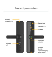 Approvisionnement d'usine Sinovo chapas inteligentes Wifi Tuya Smart Life App Serrure à mortaise à mot de passe Serrure de porte intelligente avec caméra
