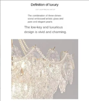 Lustre en cristal à plusieurs niveaux Boyid, LED 3500K blanc chaud, lampe suspendue en verre, finition cuivre laiton, décoration de villa