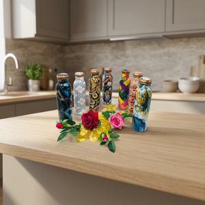 Botella de Agua Metálica Estilo Bohemio con Tapa de Rosca, Libre de BPA, para Niños y Adultos, Botella de Cobre para Oficina, Escuela, Regalos - Product Image 3
