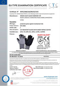 Antideslizante arena nitrilo recubierto Nivel 5 Anti corte resistente construcción vidrio industria manejo buceo pesca guantes para corte - Product Image 3