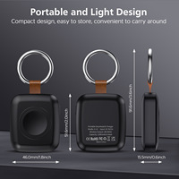 Batterie externe portable 1200 mAh pour montre connectée, chargeur magnétique sans fil avec porte-clés, banque d'alimentation portable pratique, station d'alimentation
