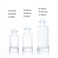 Flacon de parfum en verre transparent minimaliste et luxueux, rechargeable, 30 ml, 50 ml, 100 ml, avec bouchon