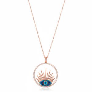 Bijoux en argent sterling 925 faits à la main en Turquie, vente en gros, design œil turc, saphir et turquoise, forme de zircon - Product Image 2