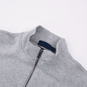 Pullover <span class=keywords><strong>Polo</strong></span> mezza cerniera all'ingrosso 100% cotone personalizzato con logo manica lunga lavorato a maglia <span class=keywords><strong>felpe</strong></span> di design in bianco per gli uomini di alta qualità - Product Image 5