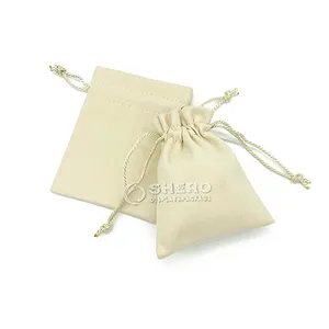 Shero Custom Logo Luxury Velvet Jewelry Cosmetics Pouch Drawstring Pocket Small Storage Bag