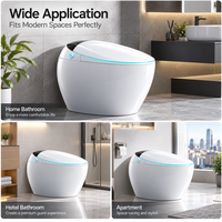 Toilette intelligente moderne avec bidet, chasse d'eau automatique par capteur au pied, siège chauffant, sécheur à air chaud, télécommande