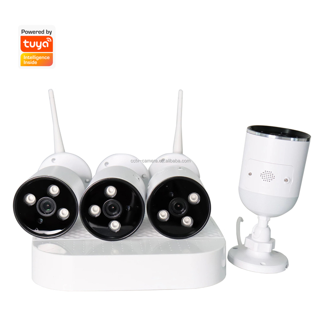 Plug and Play P2P Free Mobile Remote Monitoring Tuya Smart CCTV IP Camera Wireless WiFi NVR Kits