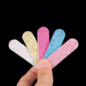 100 Pcs/Pack Mini Disposable Nail File Bulk Double Sided Glitter Promotional Emery Boards Home or Professional Manicure Tools