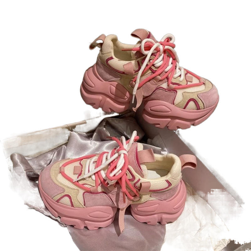 High-top Women's Pink Sneaker in Japanese School Style