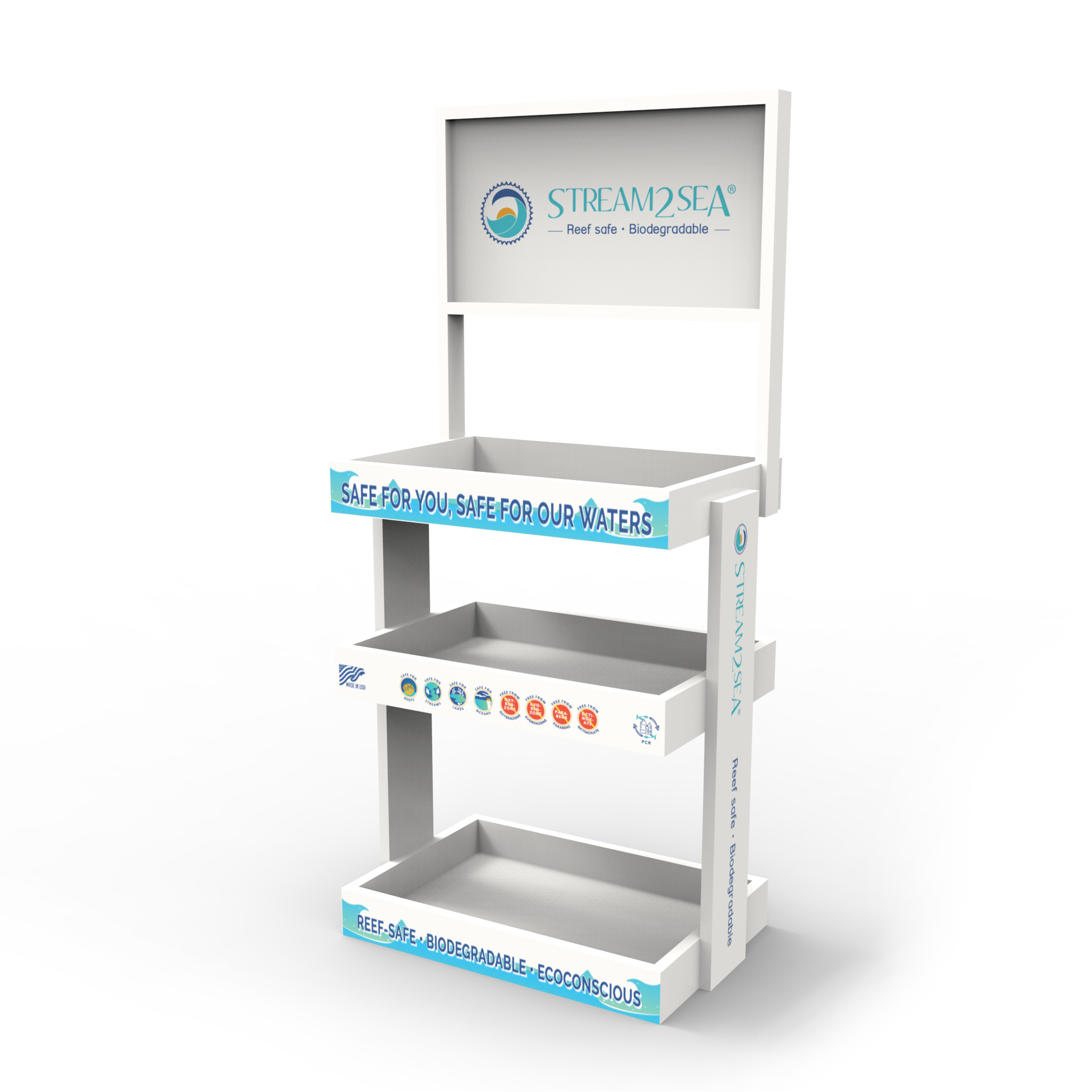 Fashion Wooden Skin Care Cosmetics Display Stand for Stores — view 3
