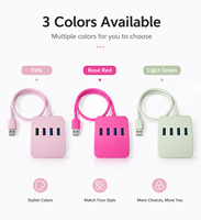 Hub USB 3.0 de 4 Puertos para Escritorio, 5Gbps SuperSpeed, Base de Expansión Duradera de ABS para PC, Laptop, MacBook Pro, Windows, Divisor USB en Stock