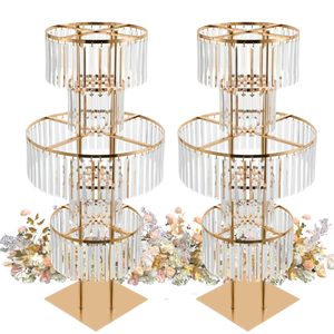 Centro de Mesa Decorativo de Acrílico con Flores de Cristal para Bodas - Product Image 1