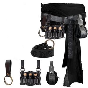 Capa Medieval de Cuero Sintético, Accesorios de Disfraces Renacentistas, Camisa Pirata Medieval para Disfraces de Halloween - Product Image 3