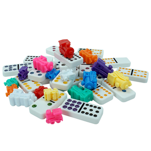 Nhà Máy Trực Tiếp Cung Cấp Domino <span class=keywords><strong>Train</strong></span> Set Đầy Màu Sắc Nhựa Xe Lửa Cho Đôi 12 Domino Phụ Kiện Và Trò Chơi Đặt Miếng - Product Image 1