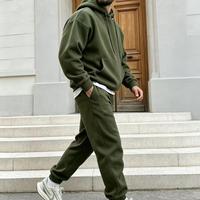 Setelan Hoodie dan Celana Panjang Gaya Amerika, Model Longgar, 2 potong, polos, tanpa merek (Cut Out Middleman)