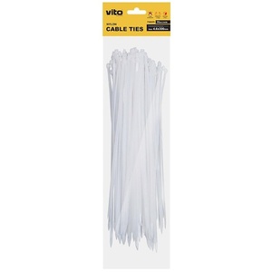 Attaches de câbles en nylon Vito 4,6x300mm 50 pièces blanches autobloquantes - Product Image 1