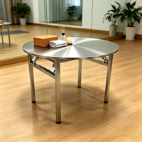 Table à manger pliable en acier inoxydable, design moderne, écologique, durable, résistante à la corrosion, mobilier hôtelier facile à utiliser