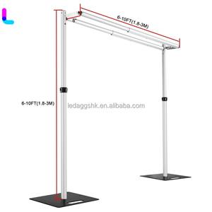 LEDA 12ftx12ft Heavy Duty Pipe and Drape Frame Kit Adjustable Pipe and Drape <b>Backdrop</b> <b>Stand</b> - Product Image 4