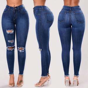 0387 Leggings Jeans taglie forti pantaloni Jeans Jeans strappati strappati elasticizzati - Product Image 2