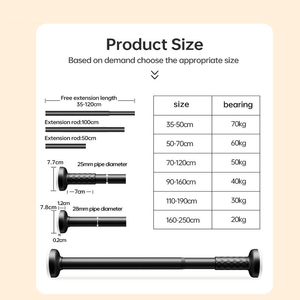 Tringle à rideau de douche pour vêtements, sans perçage, extensible, sans dommage pour les murs, rétractable, ventouse télescopique, séchoir - Product Image 3