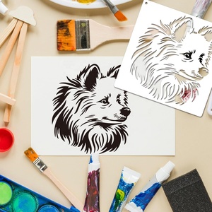 9 Pièces <span class=keywords><strong>Pochoir</strong></span> Animal <span class=keywords><strong>Pochoir</strong></span> Tête de Chien pour <span class=keywords><strong>Peinture</strong></span> sur Maison de Chien, Panneaux en Bois, Murs, Papier Peint et Tissus - Product Image 3