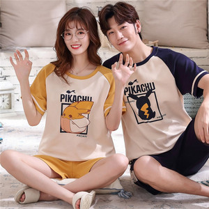 Pyjama d'été pour couple, adorable dessin animé assorti, ensemble court en deux pièces, pyjamas pour femmes - Product Image 5