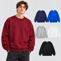 Sweat-shirt en coton lourd 300G avec logo brodé personnalisé, coupe ample, épaules tombantes, col rond, vêtements de travail pour hommes