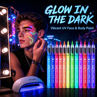 Surligneurs Lumineux Néon UV Fluorescents, Marqueurs Peinture, Stylos Marqueurs Lumineux Brillants qui Brillent dans le Noir pour Bricolage, Fournitures Artistiques