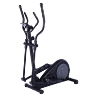 Elliptique à transmission par courroie avec volant d'inertie de 4,5 kg, écran LCD, moniteur de fréquence cardiaque, compteur manuel de calories et de distance, pour fitness à domicile