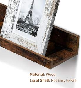 أرفف رف عائمة لديكور الحائط للمطبخ حافة خشبية عائمة مثبتة على الحائط من الكرتون - Product Image 3