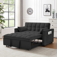 Canapé-Lit Futon Convertible en Velours pour Chambre et Salon, Banquette-Lit Fauteuil Pliant Deux Places en Gros