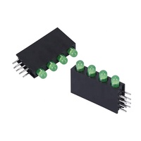 Lampe LED DIP rouge de 5 mm avec quatre supports, produit sans bordure, angle de vision de 35 degrés, courant de 20 mA, dimmable