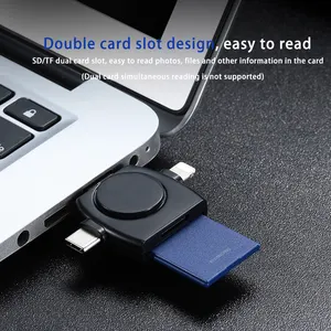Đầu Đọc Thẻ SD Thẻ Hình Vuông Từ Tính Cho iPhone/Cho iPad USB C Và USB A Sang Micro SD TF Bộ Chuyển Đổi Thẻ Máy Ảnh