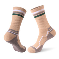 Chaussettes de sport rembourrées avec logo personnalisé, impression en laine mérinos, chaussettes hautes pour la randonnée, le ski, la course à pied pour hommes et femmes