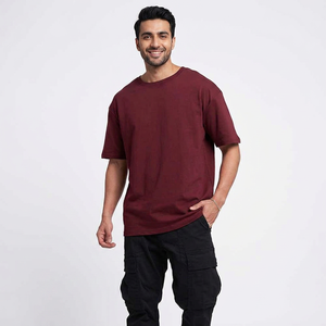 T-shirt léger pour homme, coupe classique, épaules tombantes, uni, respirant, de haute qualité, logo personnalisé, nouveau design - Product Image 1