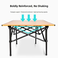 Table pliante d'extérieur - Design rectangulaire en acier au carbone pour le camping, les pique-niques, la vente ambulante - Ensemble complet portable et pliable