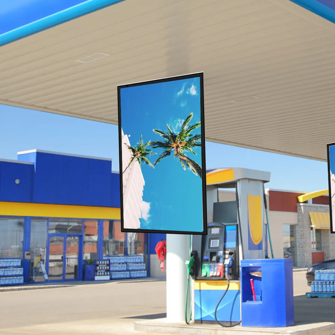 EKAA duvara monte dokunmatik ekran LCD açık dijital tabela ve benzin istasyonu için reklam görüntüler