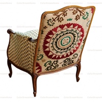 Chaise de Style Louis XV ber, fauteuil avec tissu Pierre frei, fauteuil ancien