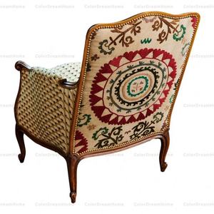 Louis XV Bergre Sedia in Stile con <span class=keywords><strong>Pierre</strong></span> Frey Tessuto e Antico poltrona - Product Image 4