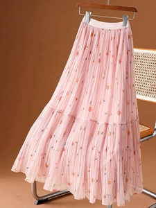 Nuova <span class=keywords><strong>Gonna</strong></span> Lunga Plissettata con Stampa Floreale in Rete Primavera/Estate 2026 - Product Image 2