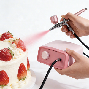 Aerógrafo de Doble Acción Recargable con Pistón de Alimentación por Gravedad ABS, Compresor de Alta Presión <span class=keywords><strong>para</strong></span> Maquillaje, Arte de Uñas, Decoración de Pasteles - Product Image 2