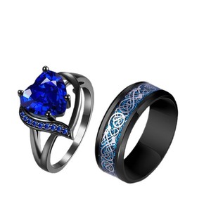 <span class=keywords><strong>Bague</strong></span> de couple en <span class=keywords><strong>diamant</strong></span> <span class=keywords><strong>rouge</strong></span> anti-ternissement pour bijoux de mariage, <span class=keywords><strong>bague</strong></span> de conception en forme de cœur pour <span class=keywords><strong>homme</strong></span> et femme, cadeau de la Saint-Valentin - Product Image 5