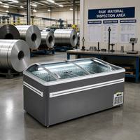 Congelador Comercial Combinado Tipo Isla para Supermercados, de Aluminio, con Descongelación Automática y Control Digital, para Alimentos Congelados en Hoteles