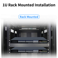HORACO SWTG342408F Commutateur Ethernet Métallique Géré L3 à 28 Ports, Uplink 10G SFP, 24 Ports SFP Gigabit, Capacité 128 Gbit/s, Cadre Jumbo 10K