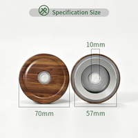 Couvre-gobelets en acier inoxydable de 70 mm pour gobelets réutilisables avec trou pour paille, pour verres à boire avec couvercles de paille pour gobelets à bouche de 57 mm