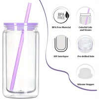 Livraison gratuite aux États-Unis, globe à neige en acrylique de 16 oz, globe à neige en plastique, gobelet à eau avec couvercle et pré-percé pour UV DTF