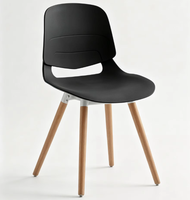 Chaise de salle à manger moderne en plastique légère et portable avec accoudoirs et dossier ergonomique, empilable, imperméable, pour la maison, le bureau et l'école